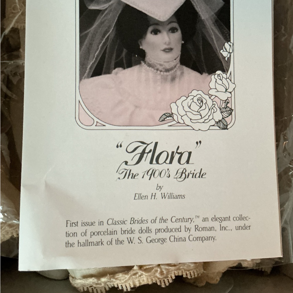 Flora 1900s Bride Porcelain Doll